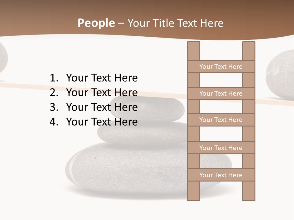 A Balance Scale With Rocks On Top Of It PowerPoint Template