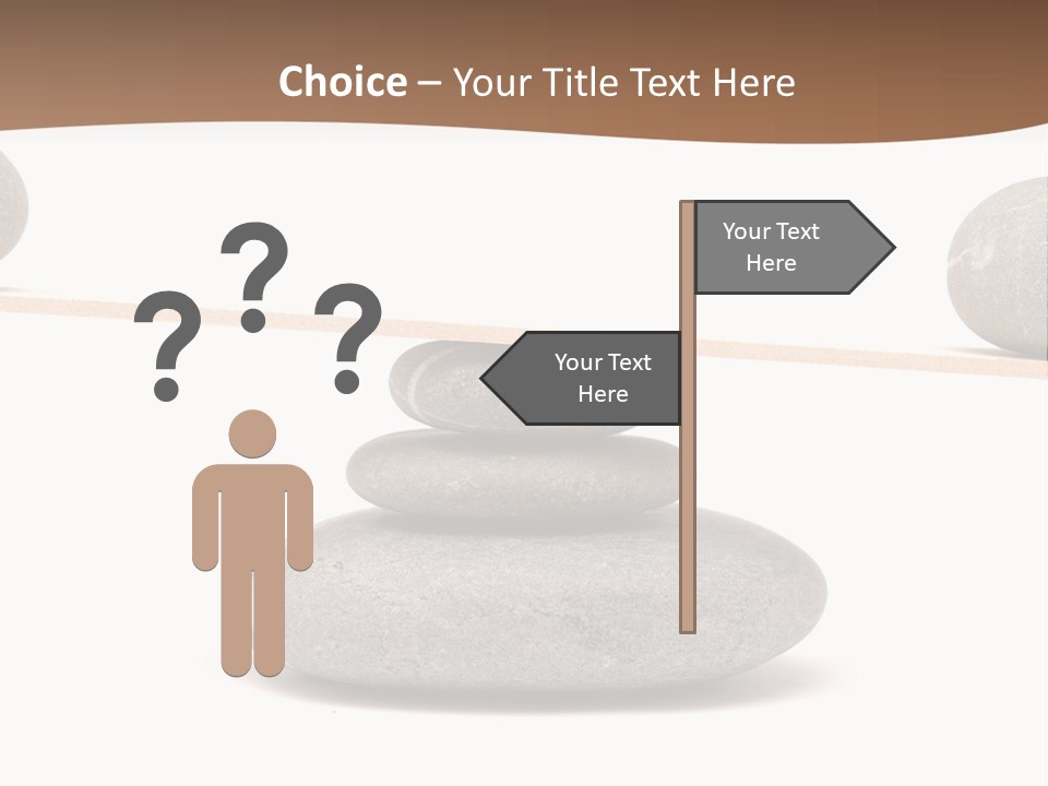 A Balance Scale With Rocks On Top Of It PowerPoint Template