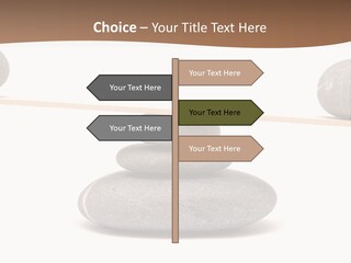 A Balance Scale With Rocks On Top Of It PowerPoint Template