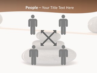 A Balance Scale With Rocks On Top Of It PowerPoint Template