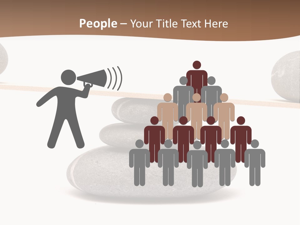 A Balance Scale With Rocks On Top Of It PowerPoint Template
