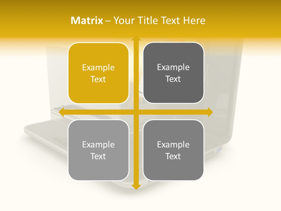 A Laptop With Folders On Top Of It PowerPoint Template