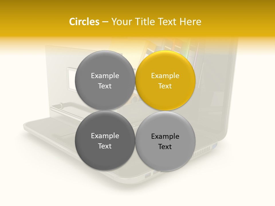 A Laptop With Folders On Top Of It PowerPoint Template