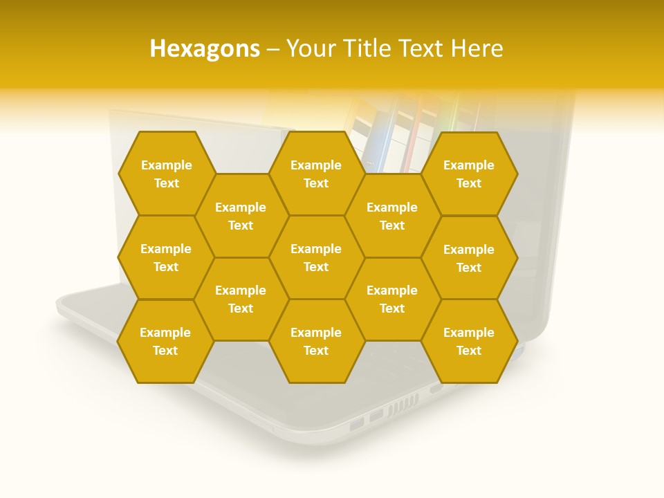 A Laptop With Folders On Top Of It PowerPoint Template