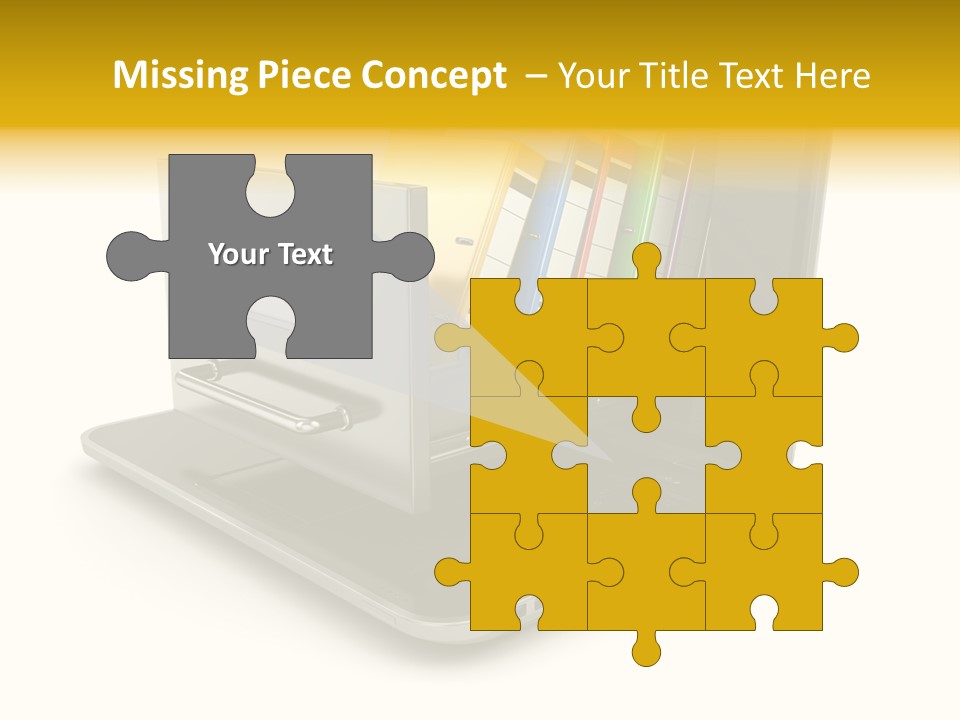 A Laptop With Folders On Top Of It PowerPoint Template