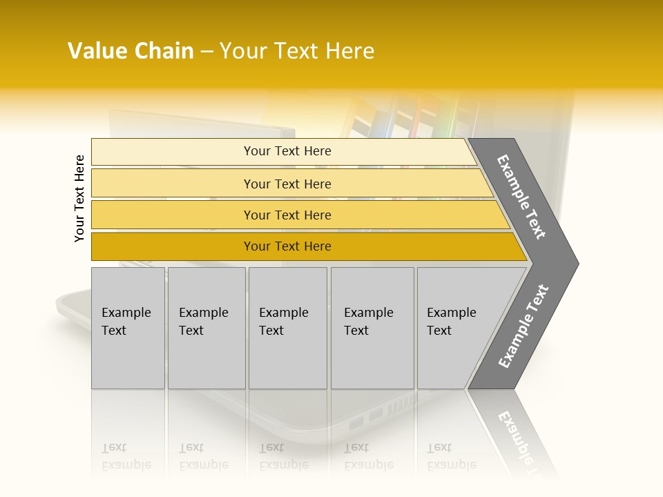 A Laptop With Folders On Top Of It PowerPoint Template