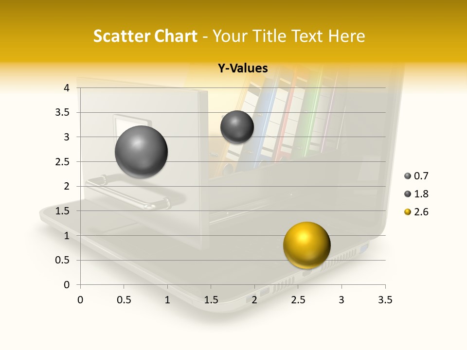 A Laptop With Folders On Top Of It PowerPoint Template