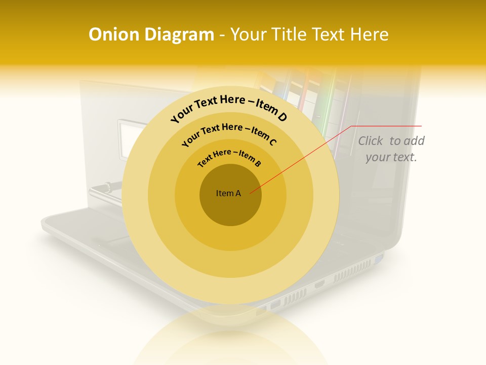 A Laptop With Folders On Top Of It PowerPoint Template