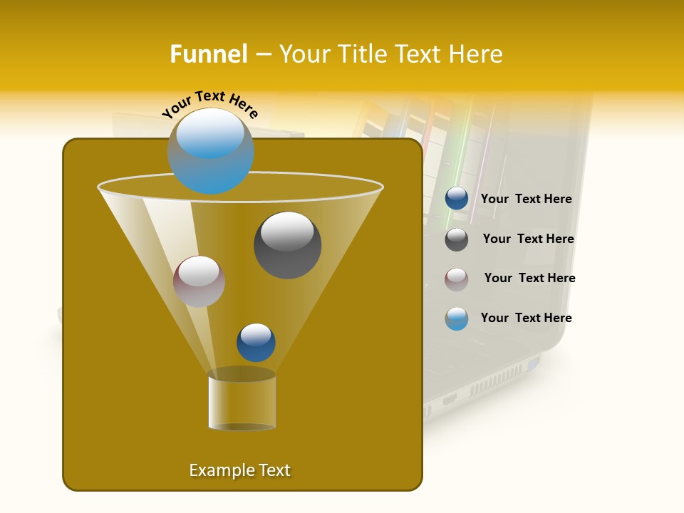 A Laptop With Folders On Top Of It PowerPoint Template