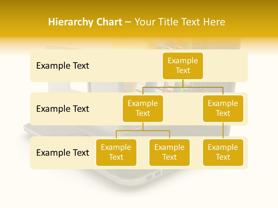 A Laptop With Folders On Top Of It PowerPoint Template