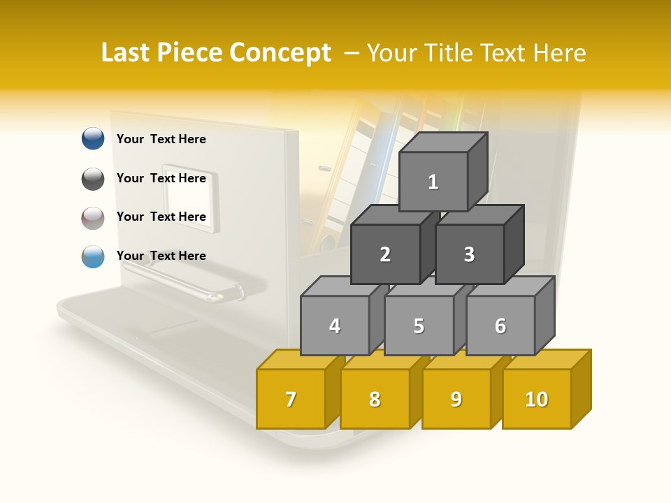 A Laptop With Folders On Top Of It PowerPoint Template