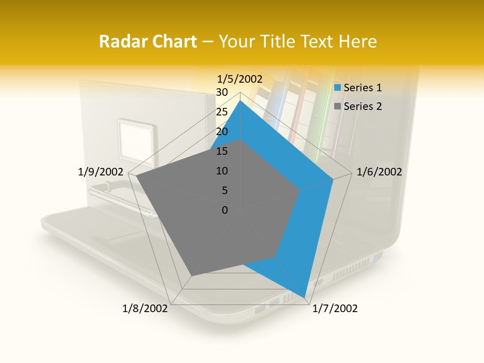A Laptop With Folders On Top Of It PowerPoint Template