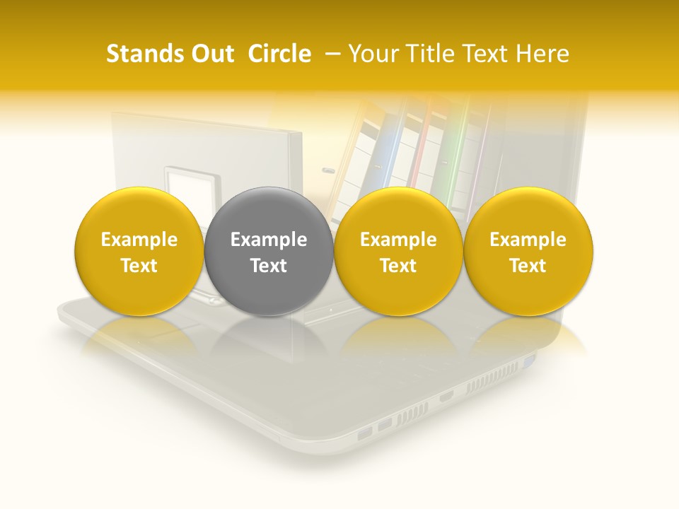 A Laptop With Folders On Top Of It PowerPoint Template