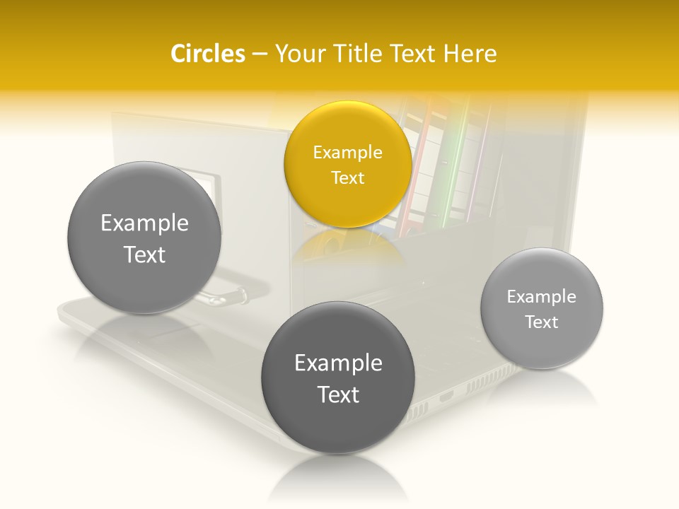 A Laptop With Folders On Top Of It PowerPoint Template