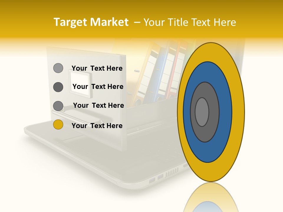 A Laptop With Folders On Top Of It PowerPoint Template