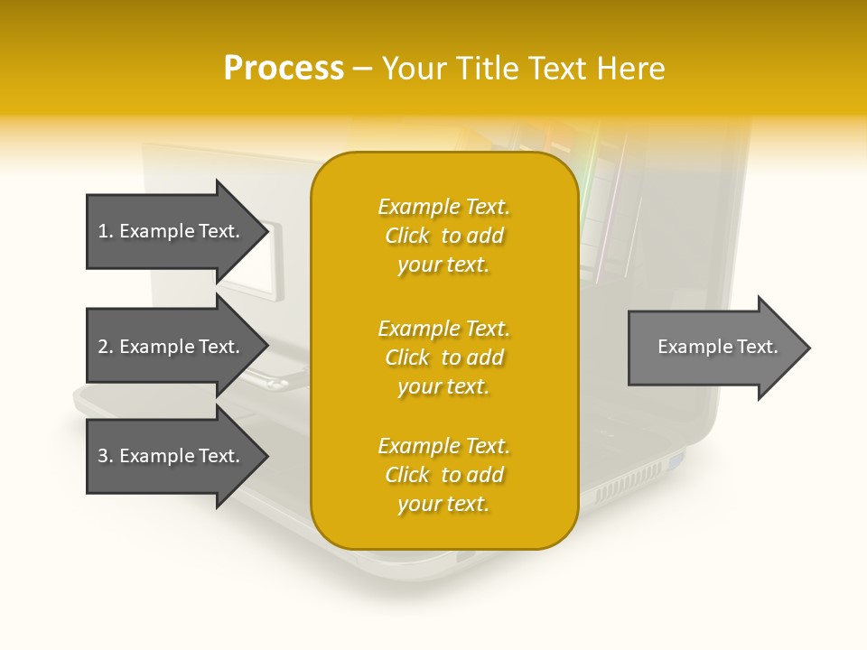 A Laptop With Folders On Top Of It PowerPoint Template