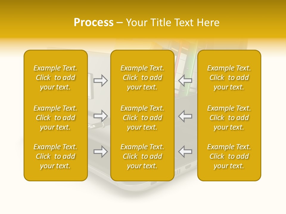 A Laptop With Folders On Top Of It PowerPoint Template