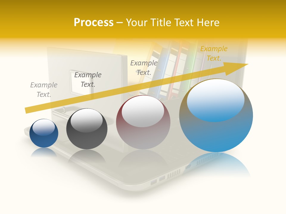 A Laptop With Folders On Top Of It PowerPoint Template