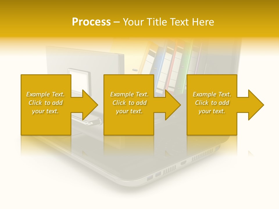 A Laptop With Folders On Top Of It PowerPoint Template