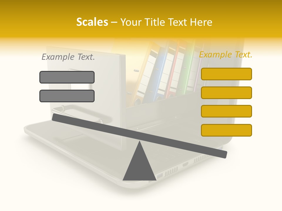 A Laptop With Folders On Top Of It PowerPoint Template