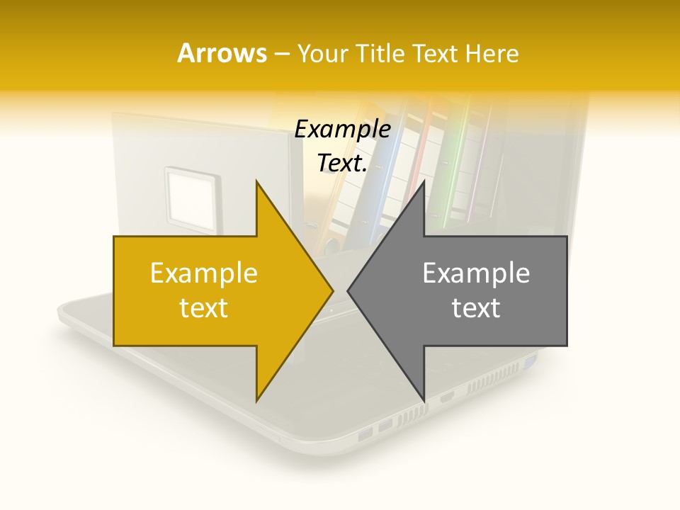 A Laptop With Folders On Top Of It PowerPoint Template