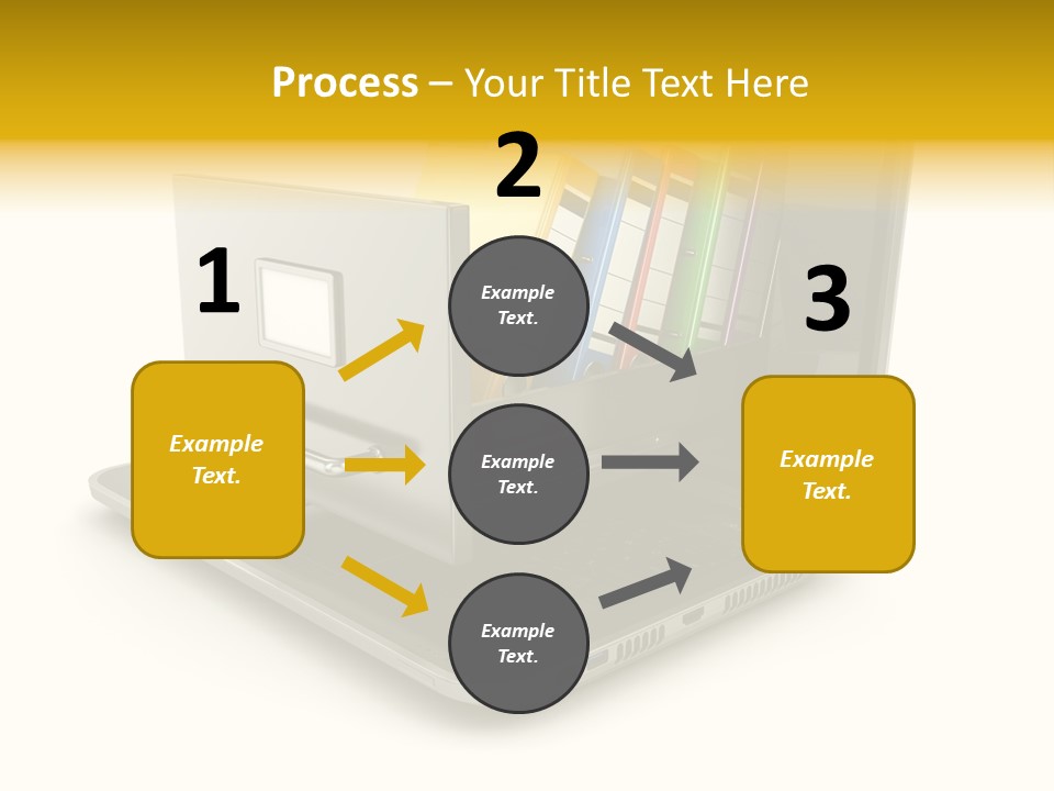 A Laptop With Folders On Top Of It PowerPoint Template