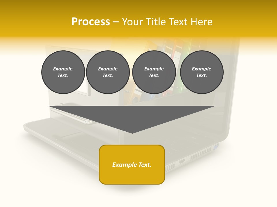 A Laptop With Folders On Top Of It PowerPoint Template