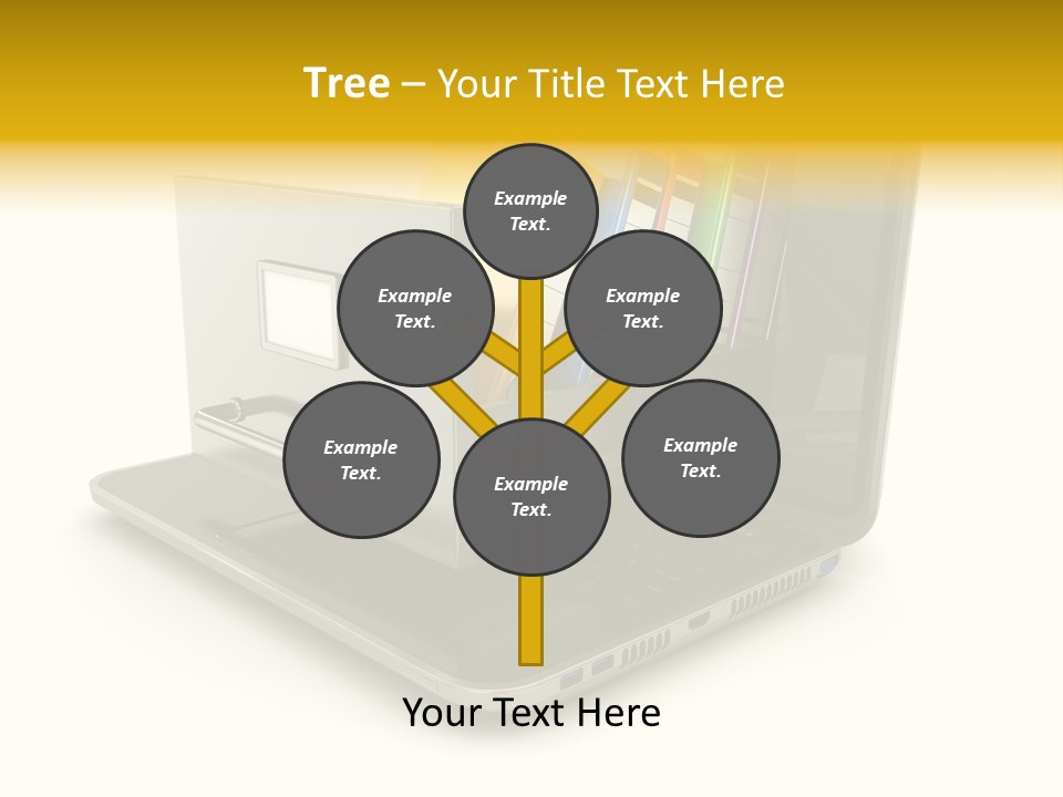 A Laptop With Folders On Top Of It PowerPoint Template