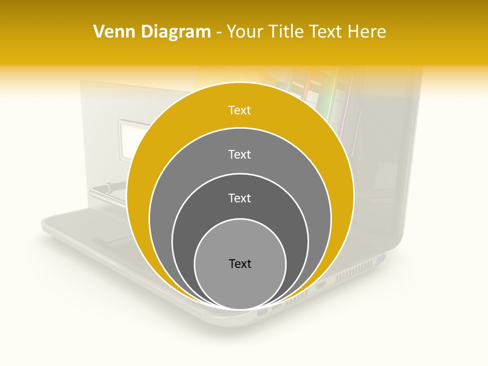 A Laptop With Folders On Top Of It PowerPoint Template