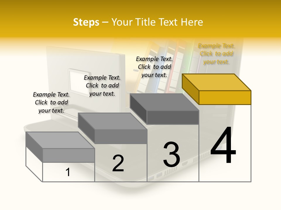A Laptop With Folders On Top Of It PowerPoint Template