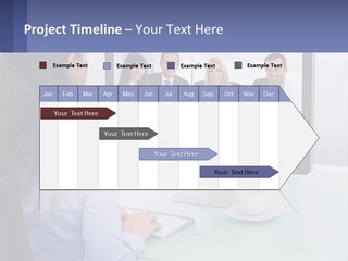 A Woman Looking At A Computer Screen With A Group Of People On It PowerPoint Template