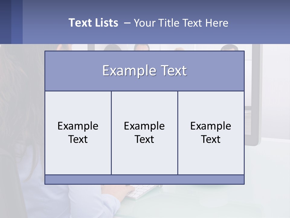 A Woman Looking At A Computer Screen With A Group Of People On It PowerPoint Template