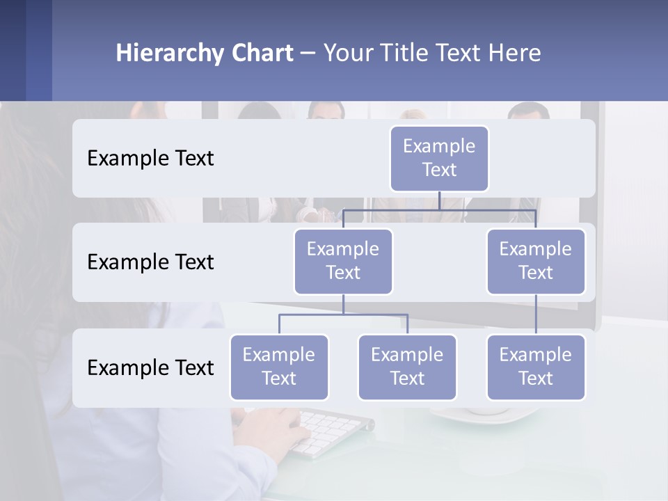 A Woman Looking At A Computer Screen With A Group Of People On It PowerPoint Template