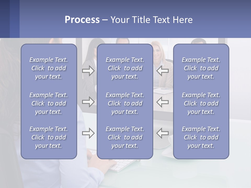 A Woman Looking At A Computer Screen With A Group Of People On It PowerPoint Template