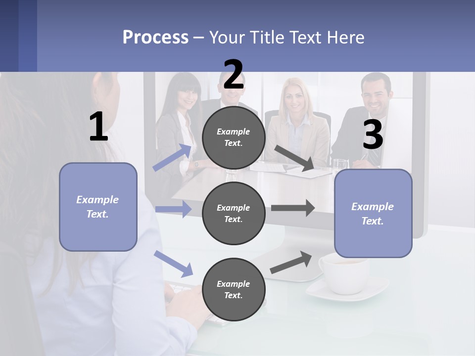 A Woman Looking At A Computer Screen With A Group Of People On It PowerPoint Template
