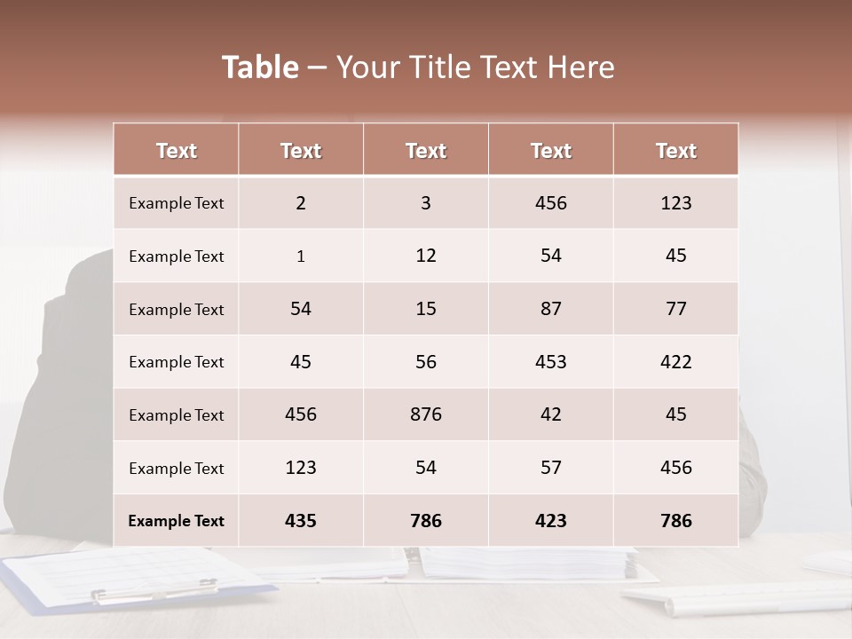 A Man And A Woman Sitting At A Desk PowerPoint Template