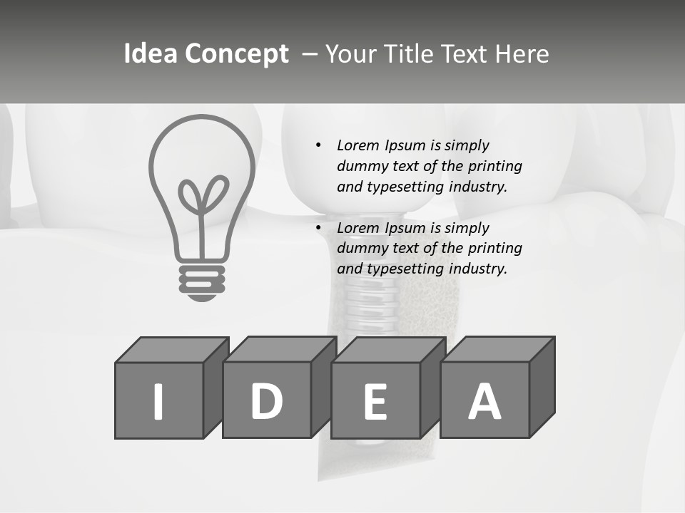 A Tooth With A Dental Implant On Top Of It PowerPoint Template