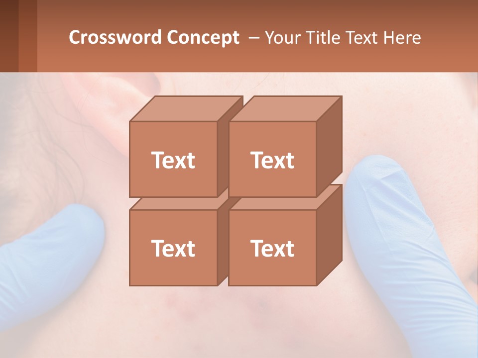 A Woman With Acne On Her Face And Blue Gloves PowerPoint Template