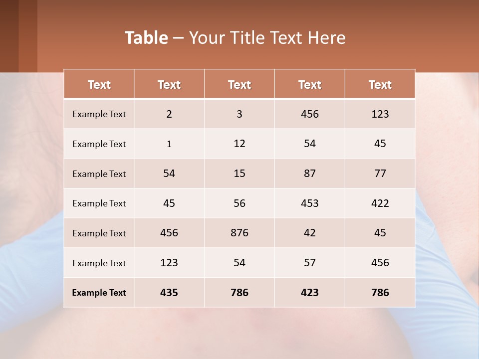 A Woman With Acne On Her Face And Blue Gloves PowerPoint Template