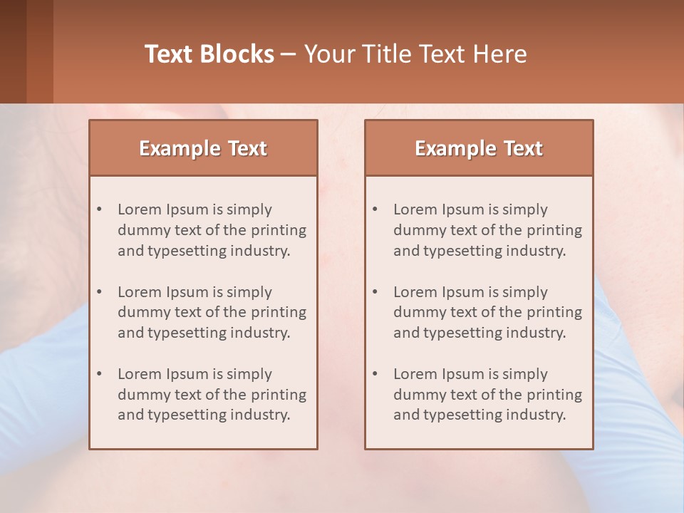 A Woman With Acne On Her Face And Blue Gloves PowerPoint Template
