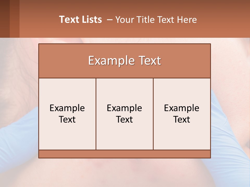 A Woman With Acne On Her Face And Blue Gloves PowerPoint Template