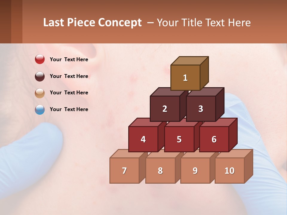 A Woman With Acne On Her Face And Blue Gloves PowerPoint Template