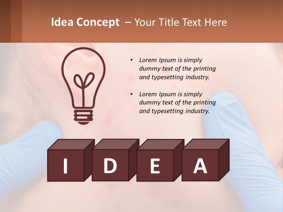 A Woman With Acne On Her Face And Blue Gloves PowerPoint Template