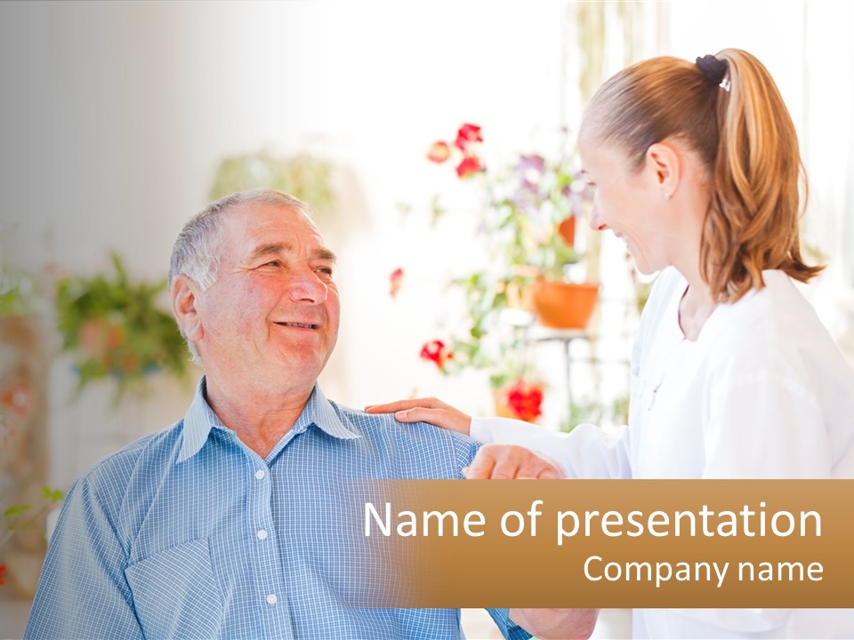 A Woman Shaking Hands With A Man In A White Shirt PowerPoint Template