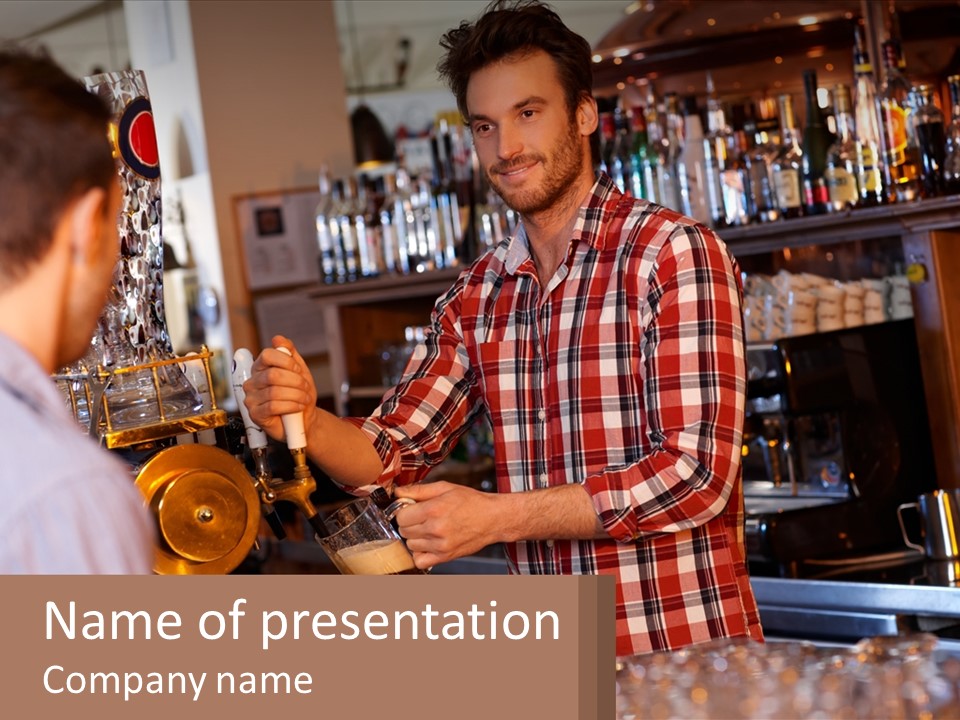 A Man Making A Drink At A Bar PowerPoint Template