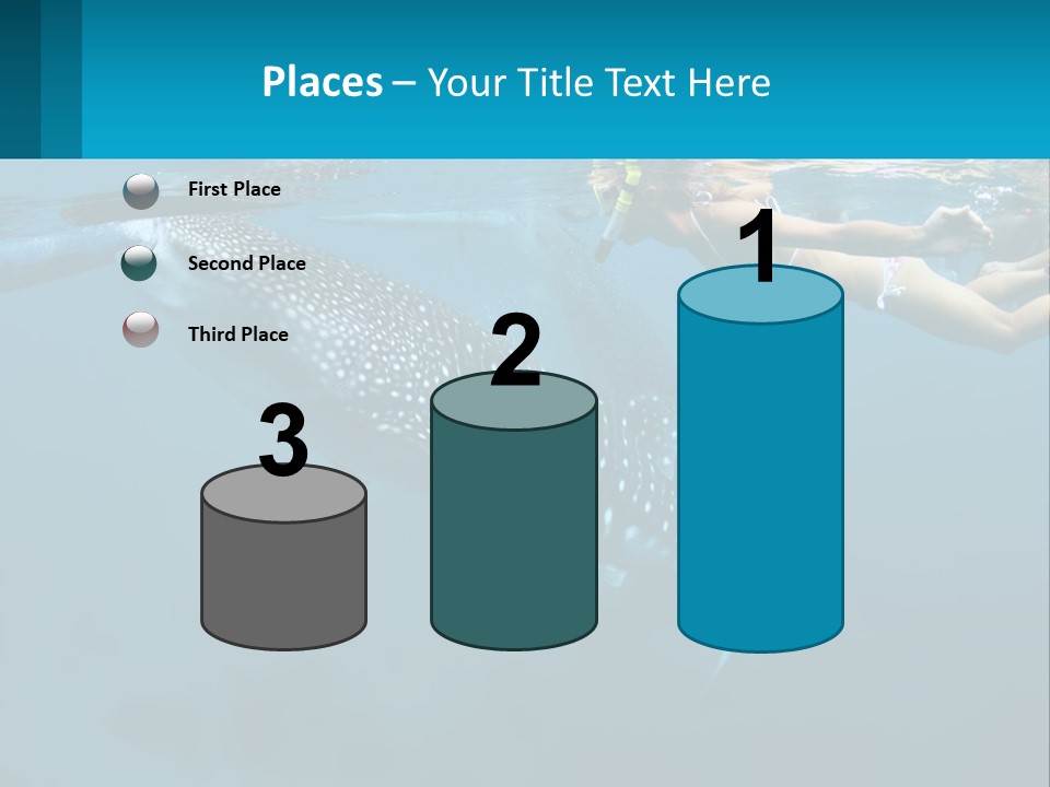 A Woman Swimming Next To A Whale In The Ocean PowerPoint Template