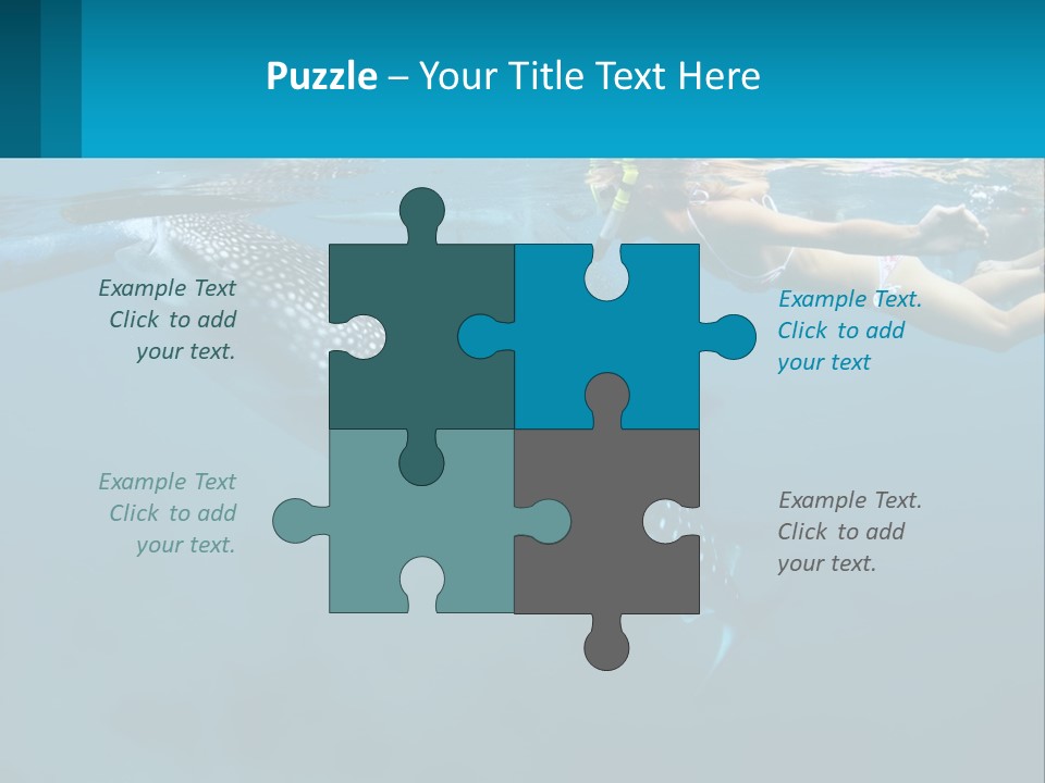 A Woman Swimming Next To A Whale In The Ocean PowerPoint Template