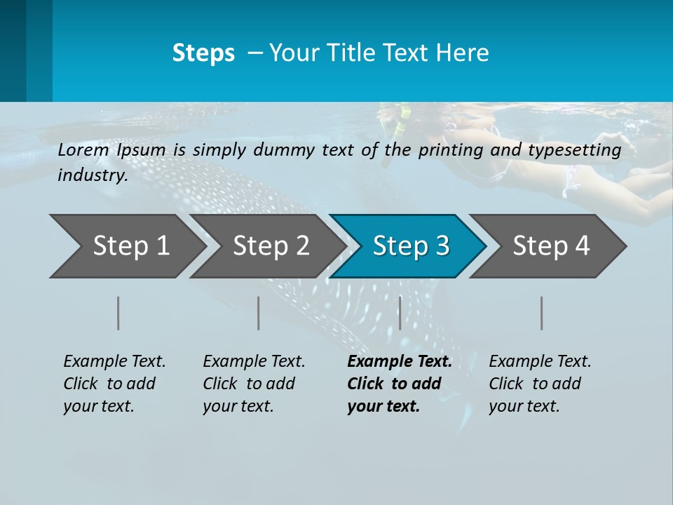 A Woman Swimming Next To A Whale In The Ocean PowerPoint Template