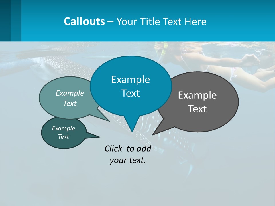 A Woman Swimming Next To A Whale In The Ocean PowerPoint Template