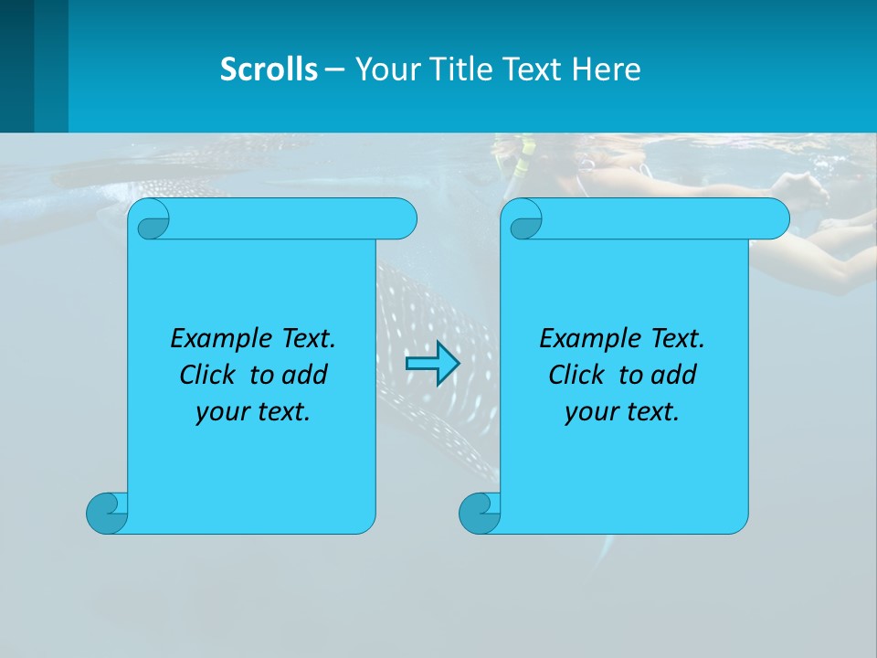 A Woman Swimming Next To A Whale In The Ocean PowerPoint Template